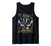 Il 9 Maggio A Queen Was Born 9th May Compleanno Donne Ragazze Canotta