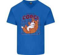 Il Anatomia Di Un Corgi Cane Uomo Scollo A V Cotone T-Shirt