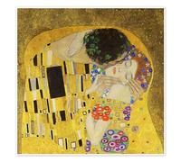 Il bacio (dettaglio) II Poster di Gustav Klimt 100 x 100 cm Giallo Quadri Decorazione per pareti