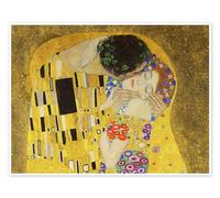 Il bacio (dettaglio) III Poster di Gustav Klimt 70 x 50 cm Giallo Quadri Decorazione per pareti