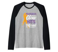 Il Bagliore della Psoriasi Colpisce Diverso - Consapevolezza Maglia con Maniche Raglan