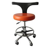 Il banco di lavoro del banco di lavoro può essere Dental Rolling Stool with Backrest Adjustable Height 48-65 cm 360 Degree Swivel PU Leather Multicolor(Orange)