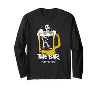 Il Bar è Il Mio Ufficio (Dichiarazione Divertente per Le Feste) (Grafica della Birra) Maglia a Manica