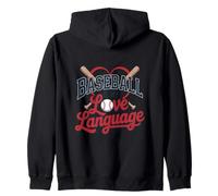 Il Baseball è Il Mio Amore Lingua Fan Giocatore Coach Sport Felpa con Cappuccio