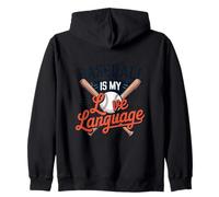 Il Baseball è Il Mio Amore Linguaggio Fan Giocatore Coach Amante dello Sport Felpa con Cappuccio