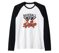 Il Baseball è Il Mio Amore Linguaggio Fan Giocatore Coach Amante dello Sport Maglia con Maniche Raglan