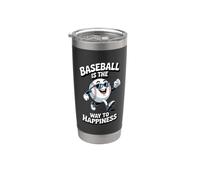 Il baseball è la via della felicità Swing, Sorridi, Ripeti Bicchiere termico in acciaio inox doppia parete