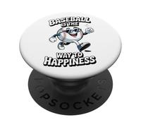 Il baseball è la via della felicità Swing, Sorridi, Ripeti PopSockets PopGrip Adesivo