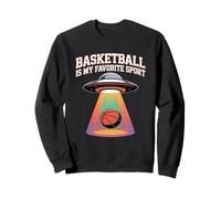 Il Basket è Il Mio Sport Preferito Divertente rapimento UFO Alieno Felpa