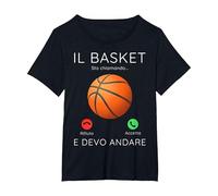 Il Basket Sta chiamando Regalo Giocatore di Basket Sportive Maglietta, Donna Plus-Size, Nero, 6X