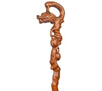 Il bastone degli anziani, Bastone da passeggio a forma di drago circolare for anziani, bastone in legno intagliato a mano(82Cm(Use Height 157 158Cm))