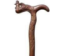 Il bastone degli anziani, Bastone da passeggio intagliato a forma di drago/fenice buon auspicio, bastone for mobilità in wengé naturale con cinturino polso, a mano(B,87Cm(Use Height 166 170Cm))