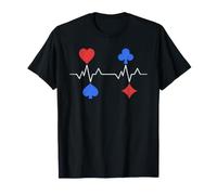 Il Battito Cardiaco del Giocatore del Poker con Il Gioco D'Azzardo dell'ECG dei Vestiti Maglietta