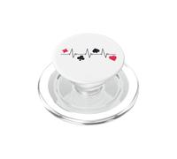 Il battito cardiaco del giocatore del poker e la carta da gioco si adatta al gioco d'azz PopSockets PopGrip per MagSafe
