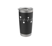Il battito cardiaco del poker e le carte da gioco si adatta al gioco d'azzardo Texas Holdem Bicchiere termico in acciaio inox doppia parete