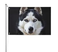 Il bel muso dell'husky è un cane divertente,Bandiera da giardino, bandiera decorativa da cortile, bandiera bifacciale, 2x3 piedi, per esterni e interni