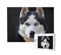 Il bel muso dell'husky è un cane divertente,Puzzle in legno da 500 pezzi, gioco di famiglia, puzzle per adulti e adolescenti, decorazioni per la casa