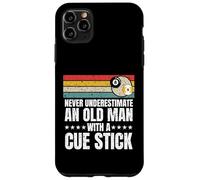 Il biliardo non sottovaluta mai un vecchio con una stecca da biliardo Custodia per iPhone 11 Pro Max