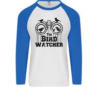 Il Bird Watcher Che Guarda Divertente Uomo L/S Maglietta Da Baseball