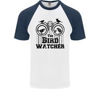 Il Bird Watcher Che Guarda Divertente Uomo S/S Maglietta Baseball