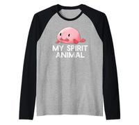 Il Blobfish È Il Mio Spirito Animale Divertente Blob Fish Meme Maglia con Maniche Raglan
