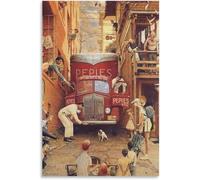 Il blocco stradale di Norman Rockwell Poster Norman Rockwell tela di canapa arte della parete Norman Rockwell stampe pittura retrò per la decorazione della parete domestica 40x65cm senza cornice