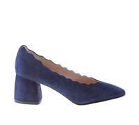 IL BORGO FIRENZE scarpe donna shoes Decolletè in camoscio blu profilo smerlato