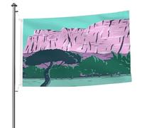 Il Bosco Sotto La Scogliera Bandiere Da Giardino Con 2 Occhielli Bandiera Da Cortile Durevole Garden Flag Per All'Aperto Patio Interni 90X150 Cm