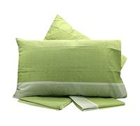 IL BOTTEGONE - Completo Lenzuola in Cotone Letto Francese Lenzuolo Sopra 200x295 cm. Sotto con Angoli 140x200x25 cm. 2 Federe (Verde)