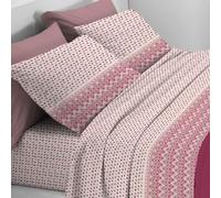IL BOTTEGONE Completo Lenzuola Invernale Felpate in Flanella 100% Caldo Cotone Anti-Pilling, Made In Italy - Colore: Spots Rosa; Taglia: Matrimoniale