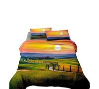 IL BOTTEGONE Completo Lenzuola Matrimoniale in Cotone, Stampa Alta Qualità, Set Lenzuolo Sotto + Lenzuolo Sopra + 2 Federe, Comfort e Morbidezza per Pelli Sensibili. Fantasia: Tuscany