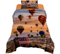 IL BOTTEGONE Completo Lenzuola Una Piazza e Mezzo in Cotone, Stampa Alta Qualità, Set Lenzuolo Sotto + Lenzuolo Sopra + 1 Federa, Comfort e Morbidezza per Pelli Sensibili. Fantasia: Air Baloon