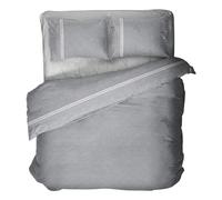 IL BOTTEGONE - Parure Copripiumino Una piazza e mezza 100% Cotone set completo di sacco e federa; Letto Una piazza e mezzo Colore: Crono Grigio