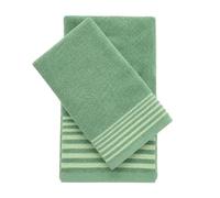 IL BOTTEGONE Set Asciugamani Bagno Viso e Bidet in Cotone, Salvia | Include 1 Asciugamano Viso 50x100 cm, 1 Asciugamano Bidet Ospite 40x50 cm
