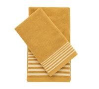 IL BOTTEGONE Set Asciugamani Bagno Viso e Bidet in Cotone, Senape | Include 1 Asciugamano Viso 50x100 cm, 1 Asciugamano Bidet Ospite 40x50 cm