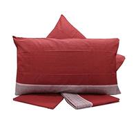 IL BOTTEGONE Set Lenzuola Una Piazza e Mezza Francese 100% Cotone, Completo con 2 Federe per Cuscini (Crono Rosso)