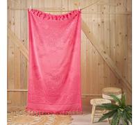 IL BOTTEGONE Telo Mare In Morbida Spugna Jacquard ad asciugatura rapida Antisabbia Spiaggia Piscina 100% Pregiato Cotone (Barrier Fuxia)