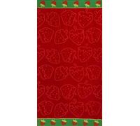 IL BOTTEGONE Telo Mare In Morbida Spugna Jacquard Antisabbia Spiaggia Piscina 100% Pregiato Cotone (Fragola, 90x165 cm)