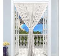 IL BOTTEGONE Tenda Antimosche per Porta Finestra a Pannello con Telaio in PVC, 100 x 220, Moschiera con Corde a Pallini per Esterno Interno Fili a Caduta - (Bianco)