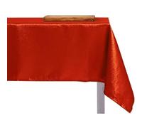 IL BOTTEGONE Tovaglia Antimacchia Quadrata Natalizia Tessuto Brillantini con Lurex Resistente Alle Macchie (Rosso/Glitter, 140x140 cm)