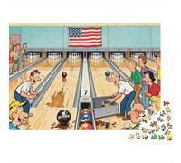 Il Bowling Alley Ball Return Jam Puzzle in Legno Impermeabile DIY Puzzles Da 1000 Pezzi Per Adulti Colorati Per Decorazioni Domestiche