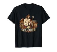 Il Buon Pastore Gesù Holding Agnello Arte Cristiana Maglietta