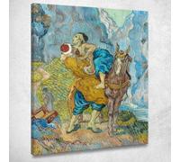 Il Buon Samaritano Dopo Delacroix Vincent van Gogh, vvg72 quadro stampato su tela, Fine Art assemblato pronto da appendere 40x32 cm