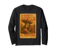 Il Burrito Bandito El Squatcho Sombrero Bigfoot Design Maglia a Manica
