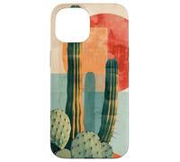 Il cactus succulento moderno fiorisce in audaci tonalità geometriche del deserto Custodia per iPhone 15