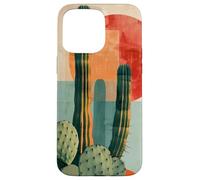 Il cactus succulento moderno fiorisce in audaci tonalità geometriche del deserto Custodia per iPhone 15 Pro Max