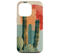 Il cactus succulento moderno fiorisce in audaci tonalità geometriche del deserto Custodia per iPhone 13 Pro