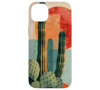 Il cactus succulento moderno fiorisce in audaci tonalità geometriche del deserto Custodia per iPhone 14 Plus