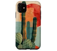Il cactus succulento moderno fiorisce in audaci tonalità geometriche del deserto Custodia per iPhone 11