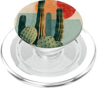 Il cactus succulento moderno fiorisce in audaci tonalità geometriche del deserto PopSockets PopGrip per MagSafe